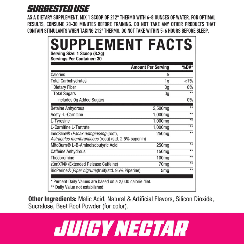 axe and sledge suggested use and supplement facts for juicy nectar 212 thermo