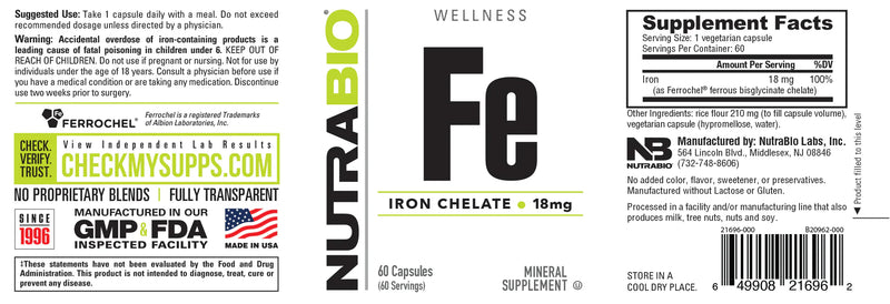 Nutra Bio | Fe Iron Chelate