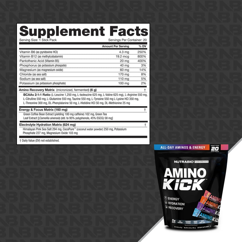 Nutrabio | Amino Kick Stick Pack Bag