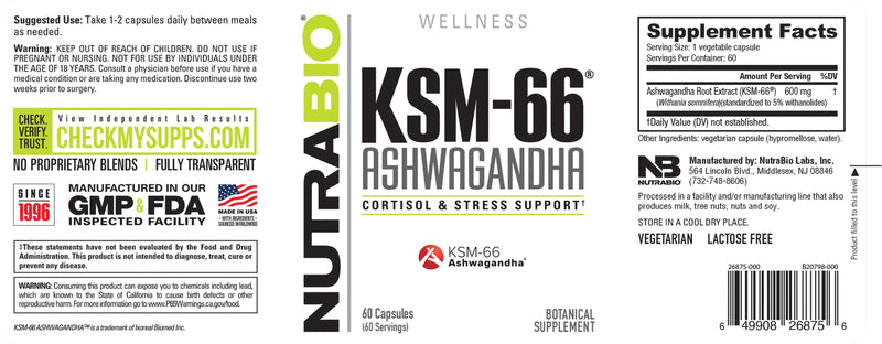 Nutra Bio | KSM-66 Ashwagandha