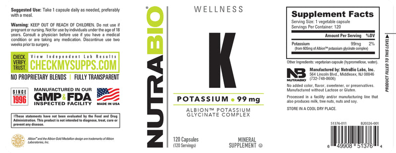 Nutra Bio | Potasium