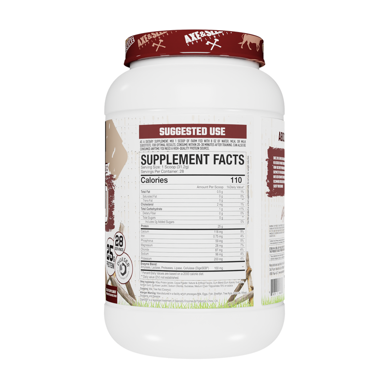 Axe & Sledge | Farm Fed Protein | 100% Whey Protein Isolate