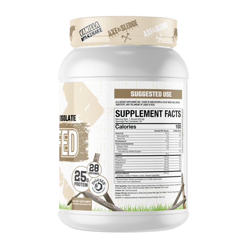 Axe & Sledge | Farm Fed Protein | 100% Whey Protein Isolate
