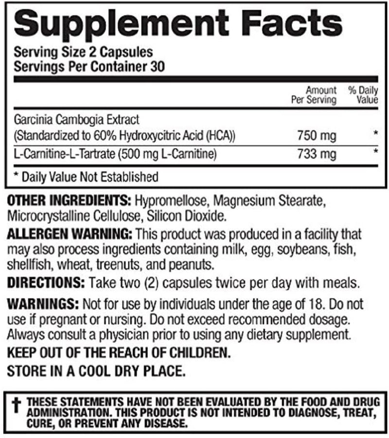 Top Secret Nutrition- L Carnitine Plus (Garcinia cambogia)