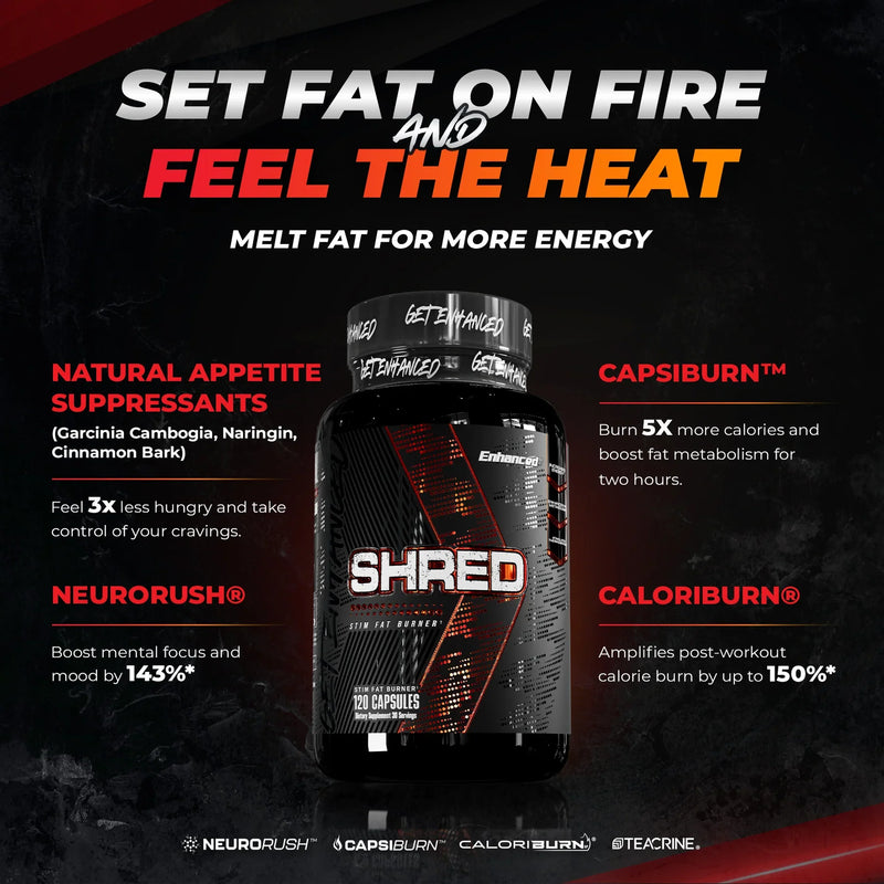 Enhanced | Shred | Stim Fat Burner | 120 Capsules