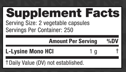 Nutra Bio | L-Lysine | (250 servings)