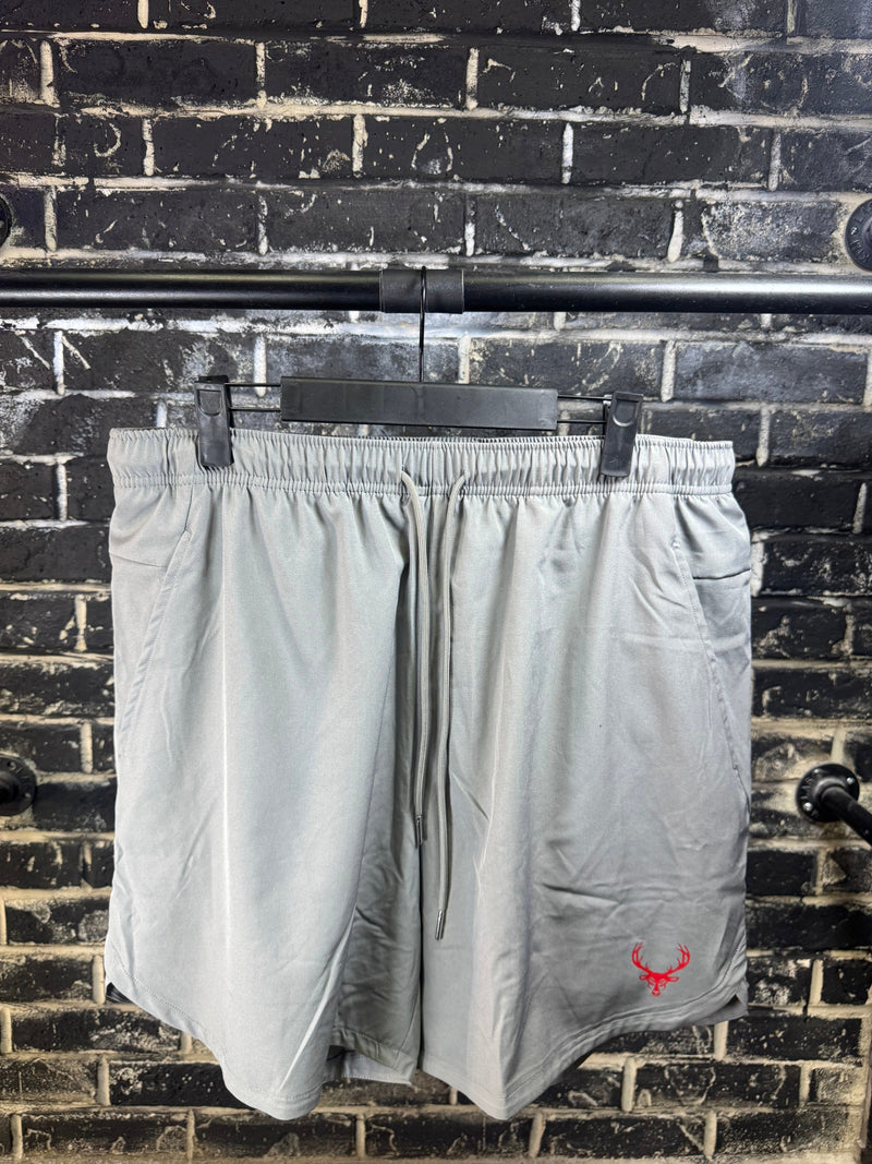 Bucked Up | Training Shorts | Grey/Red