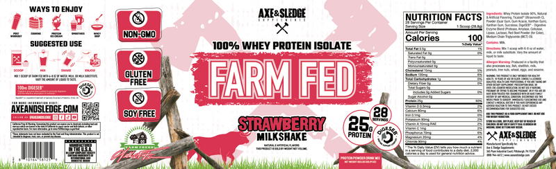 Axe & Sledge | Farm Fed Protein | 100% Whey Protein Isolate
