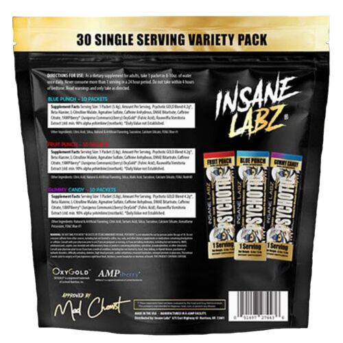 Insane Labz | Psychotic GOLD | Pre-Workout  30 single Variety Pack Pre-Workout