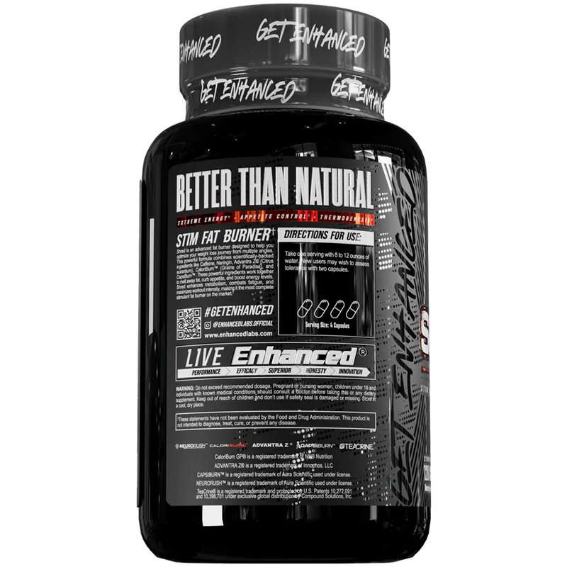 Enhanced | Shred | Stim Fat Burner | 120 Capsules