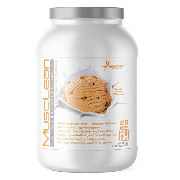 Musclean Protein - Peanut Butter Milkshake - 2.5 Lbs - Metabolic Nutrition - NutraStop