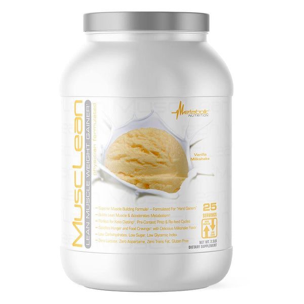 Musclean Protein - Vanilla Milkshake - 2.5 Lbs - Metabolic Nutrition - NutraStop