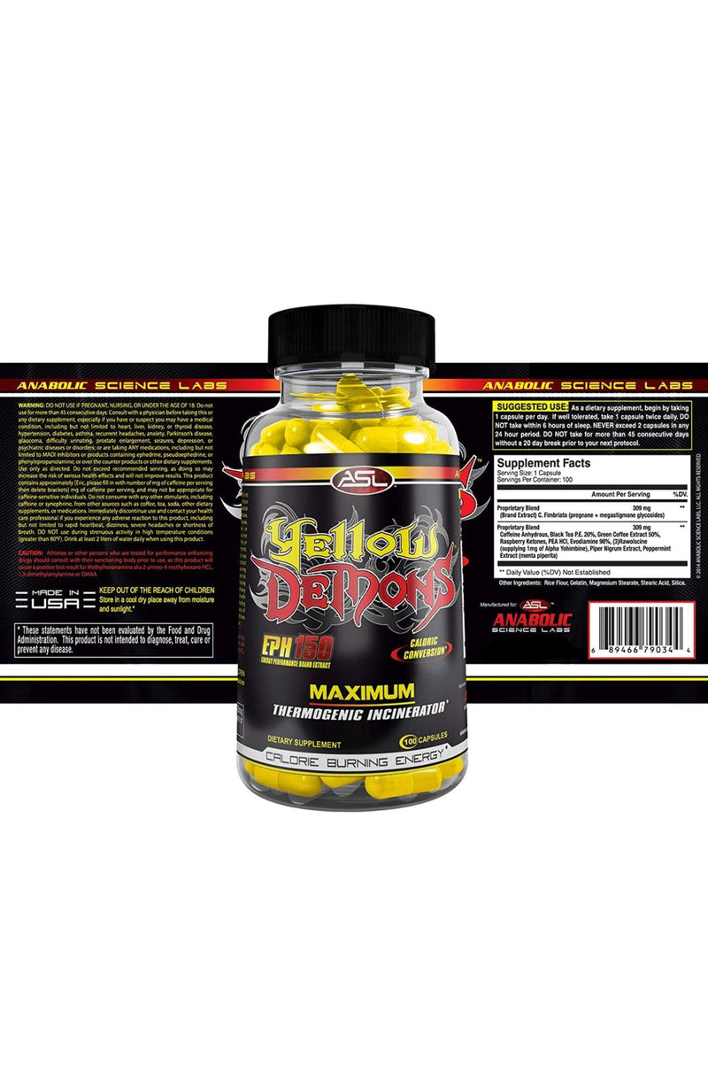 Yellow Demons (100ct) by Anabolic Science Labs