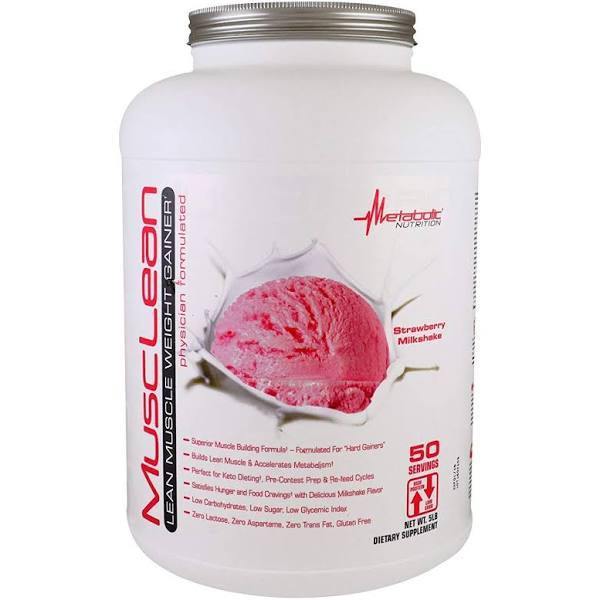 Musclean Protein - Strawberry Milkshake - 5 Lbs - Metabolic Nutrition - NutraStop